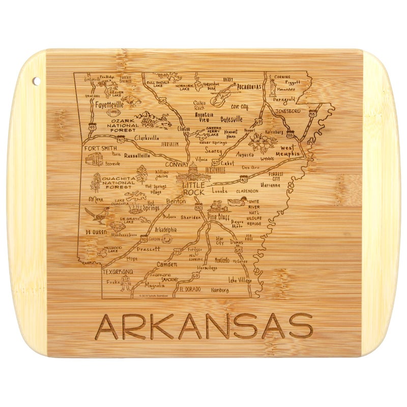 Totally Bamboo A Slice of Life Arkansas State Serving and Cutting Board, 11" x 8.75" - Image 1